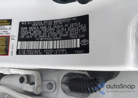 2016 Toyota Camry Hybrid Xle from USA, damaged, VIN 4T1BD1FK5GU189965